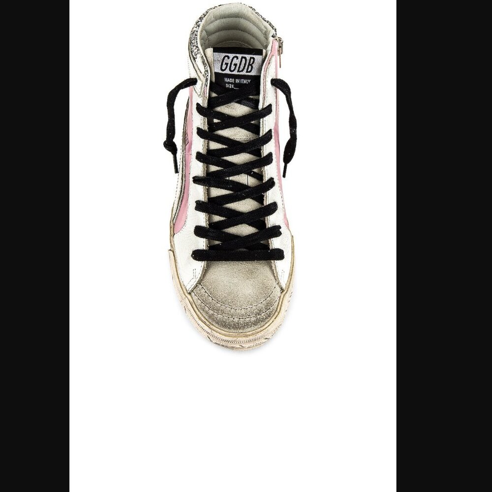 Slide Sneaker Golden Goose, Salmon Pink, Silver, Ice, White & Black - Picture 4 of 11